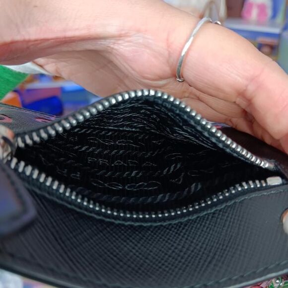 NIB PRADA Pink/Black Saffiano Leather Puppy Key Charm Card Holders Set $550 - Picture 13 of 13